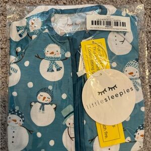 Little Sleepies bamboo pajamas size 3-6 months Snowman